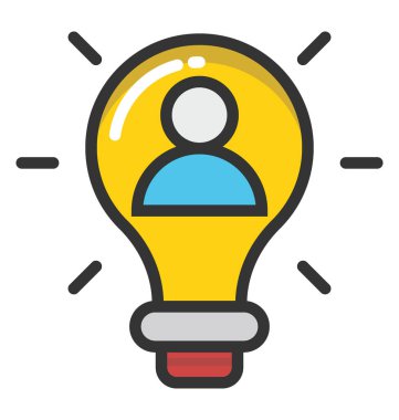 Parlak fikir vektör simgesi