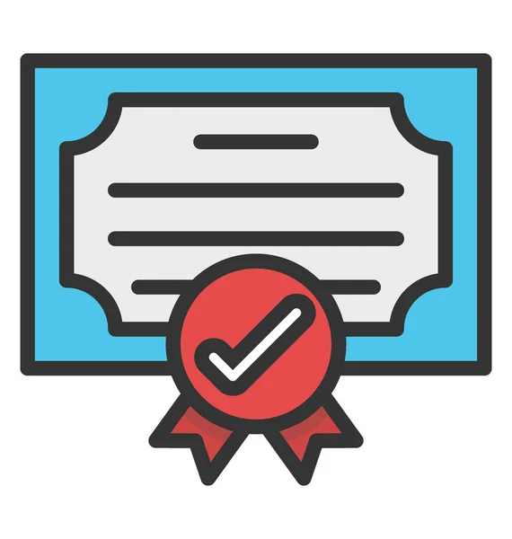 Certificat Icône vectorielle — Image vectorielle
