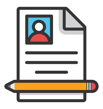 Özgeçmiş Yazma vektör simgesi