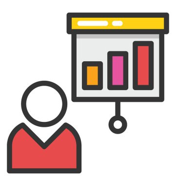 Grafik sunum vektör simgesi