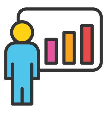 Grafik sunum vektör simgesi