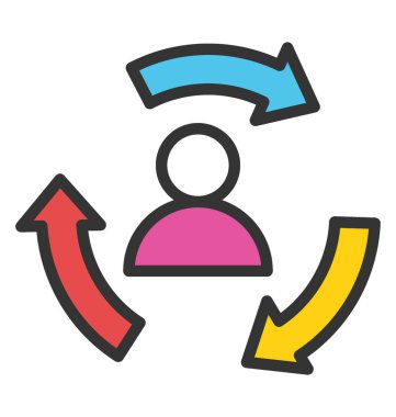 Çalışan ciro vektör simgesi