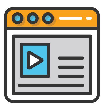 Online Video öğretici vektör simgesi
