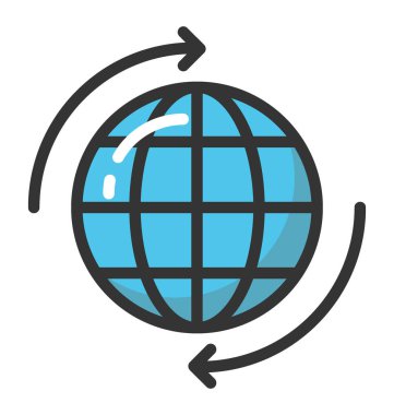 Küre ve okları vektör simgesi