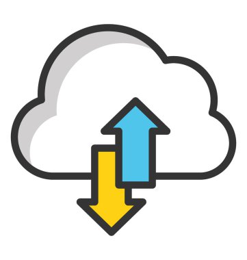 Bulut işleme vektör simgesi