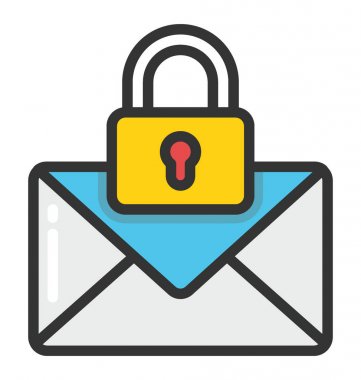 Şifreli posta vektör simgesi