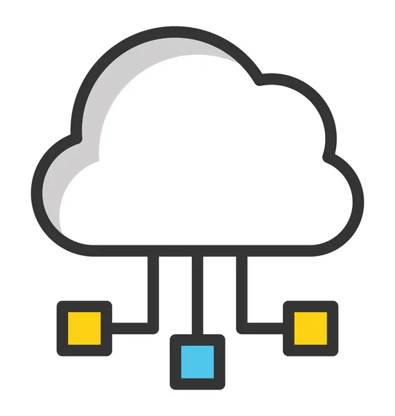 Ikona wektora sieci chmurowej — Wektor stockowy