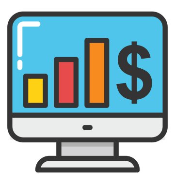 Pazarlama analiz vektör simgesi