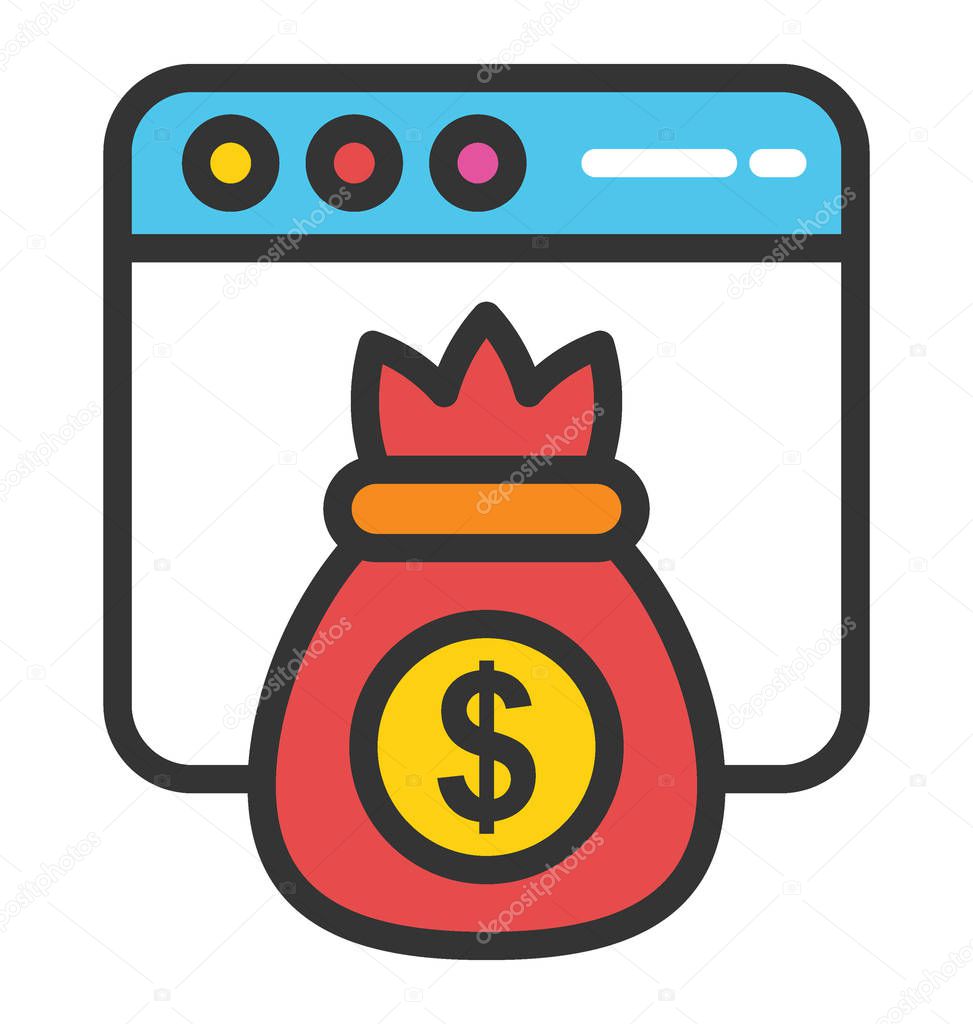 Online Earning Vector Icon