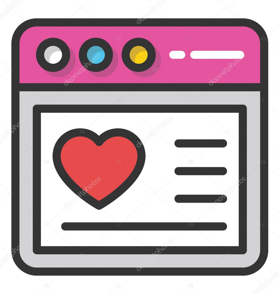 Heart Website Vector Icon
