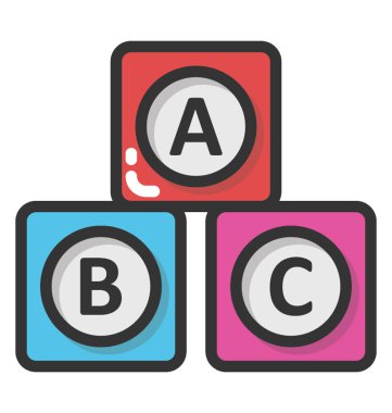 Alfabe blok vektör simgesi