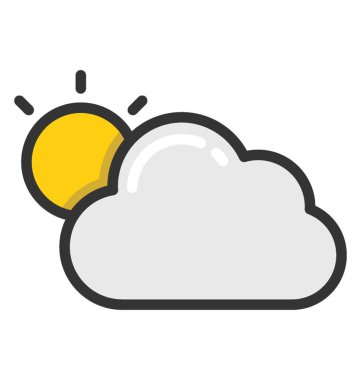 Güneşli bulut vektör simgesi