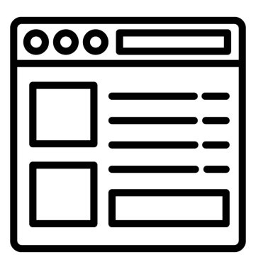 Pencere sayfa vektör simgesi