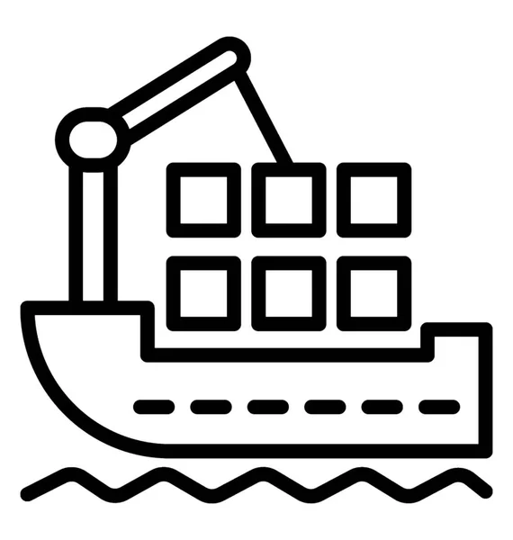 Container Ship Vector Icon — 스톡 벡터