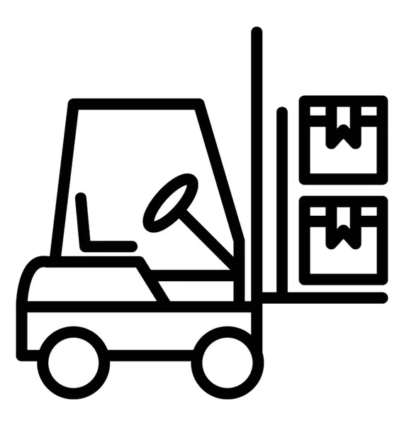 Forklift Truck Vector Icon — Stock Vector