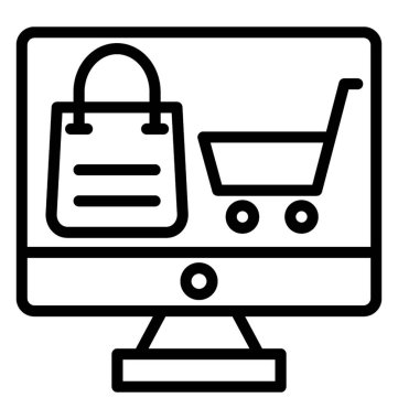 çevrimiçi alışveriş vektörü simgesi