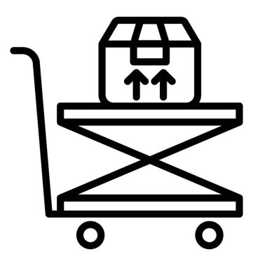 Makas kaldırma tablo vektör simgesi