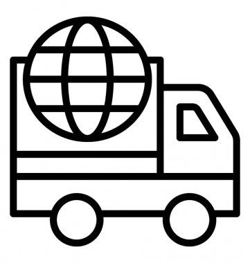 Global lojistik vektör simgesi