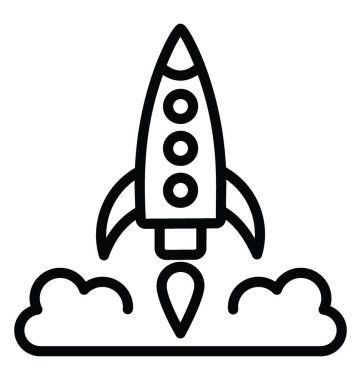 Roket fırlatma vektör simgesi
