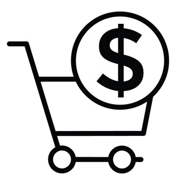 Alışveriş arabası vektör simgesi