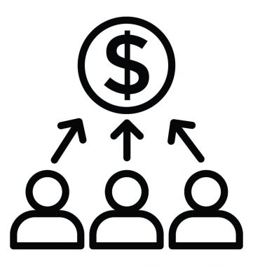 Çalışan maliyeti vektör simgesi