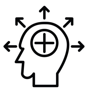 Zihin olumlu vektör simgesi