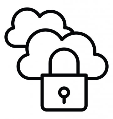 bulut güvenlik vektör simgesi