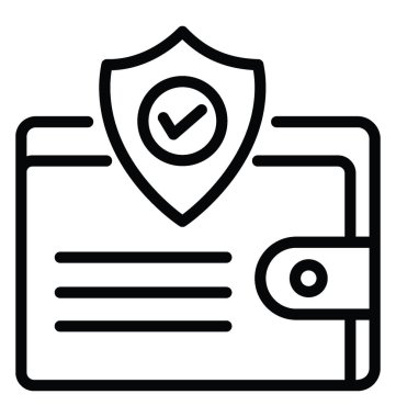 Güvenli cüzdan vektör simgesi