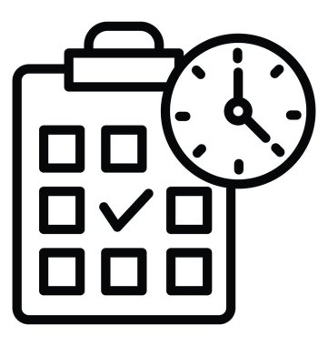 Zamanlama planlama vektör simgesi