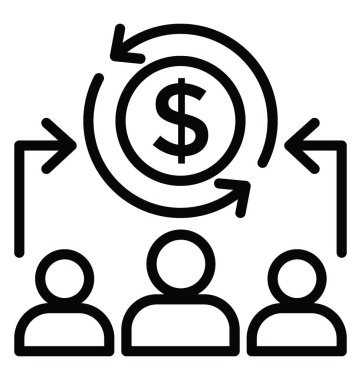 Çalışan maliyeti vektör simgesi