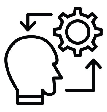 Düşünme vektör simgesi