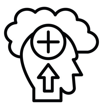 Pozitif düşünme vektör simgesi