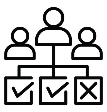 Karar yönetim vektör simgesi