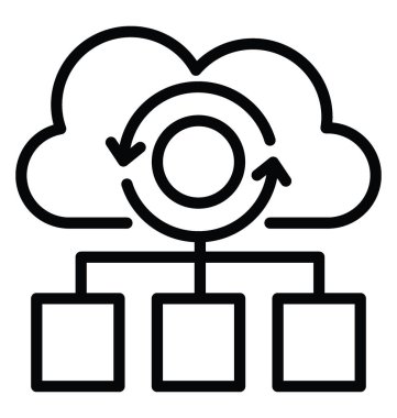 Veri bulut vektör simgesi