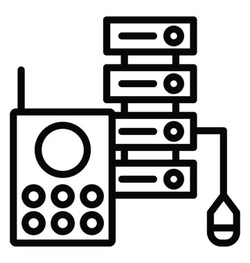 Uzaktaki depolama birimi vektör simgesi