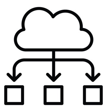Veri bulut vektör simgesi