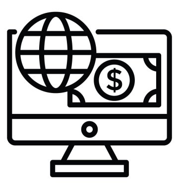 Online iş vektör simgesi