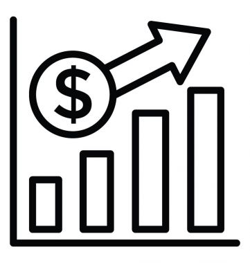 Büyüme grafik vektör simgesi