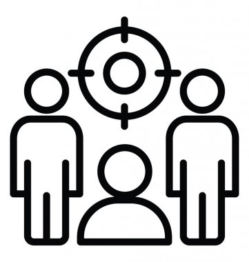 Hedef kitleye vektör simgesi