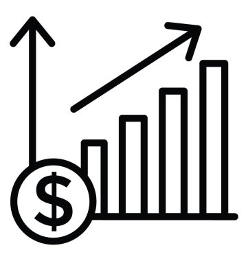 Gelir grafik vektör simgesi