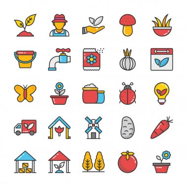 Doğa renkli vektör Icons 4 Set