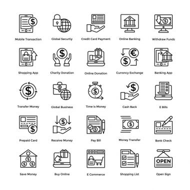 Shopping Line Vector Icons Set 3 clipart