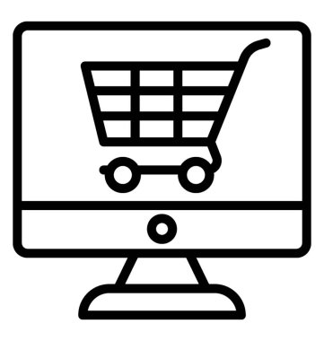 çevrimiçi alışveriş vektörü simgesi