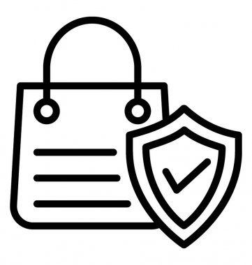 Secure Online Shopping Vector Icon clipart
