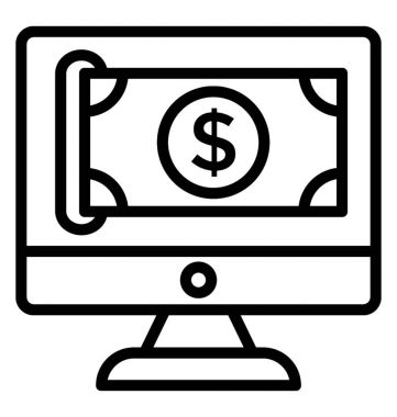 çevrimiçi ödeme vektörü simgesi