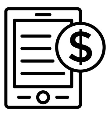 Mobil işlem vektör simgesi