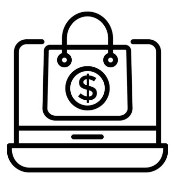 çevrimiçi alışveriş vektörü simgesi