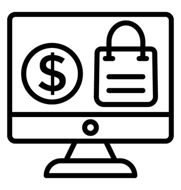 E ticaret vektör simgesi