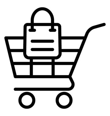 Alışveriş arabası vektör simgesi