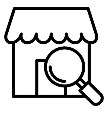 Mağaza Konum Belirleyicisi yazılım vektör simgesi